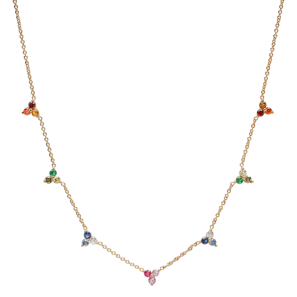 Mini Rainbow Cluster Necklace