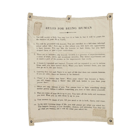 Rules for Being Human Canvas Tarp