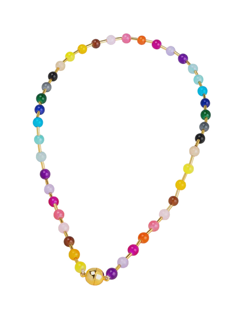 Glass Bead Rainbow Short Necklace