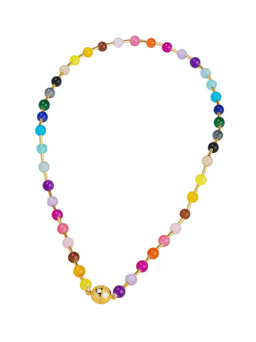 Glass Bead Rainbow Short Necklace