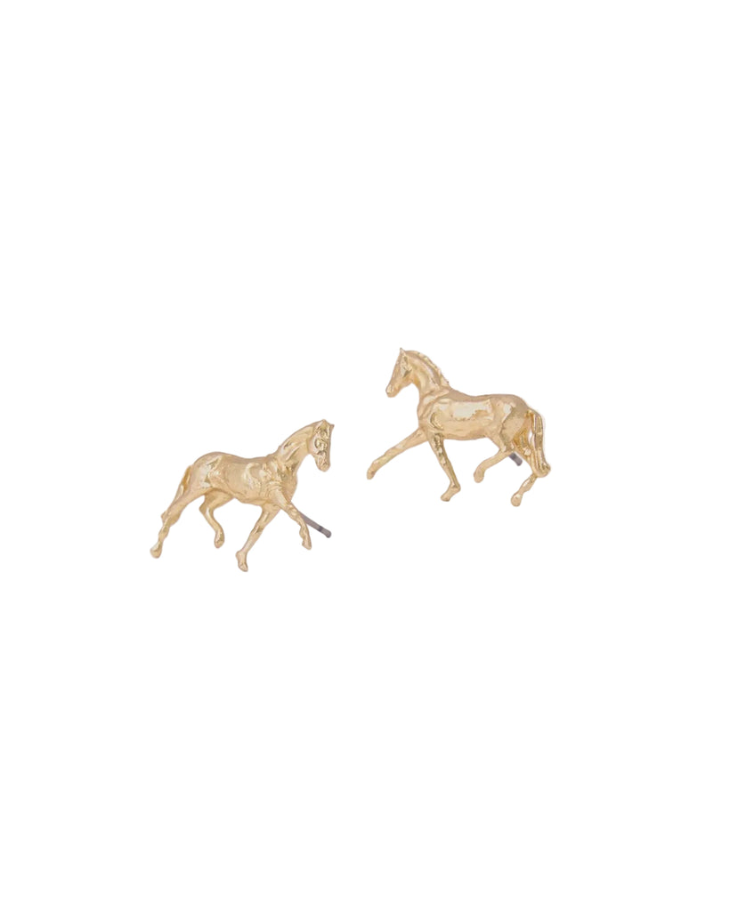 Brass Horse Earrings