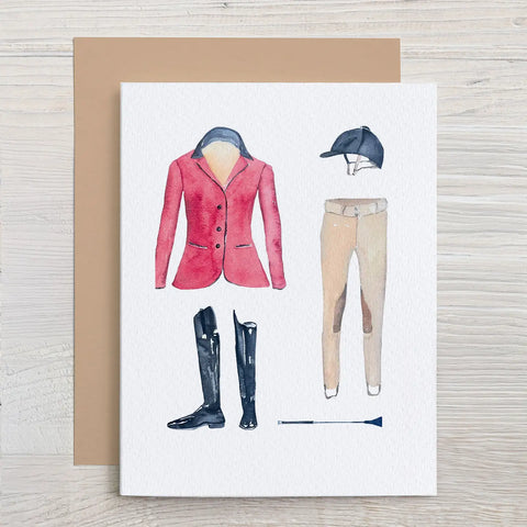 English Hunt Riding Greeting Card