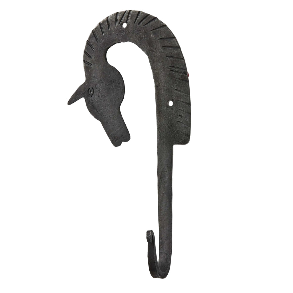 Black Iron Forged Horse Head Hook