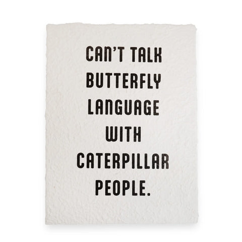 Butterfly Language Handmade Paper Print