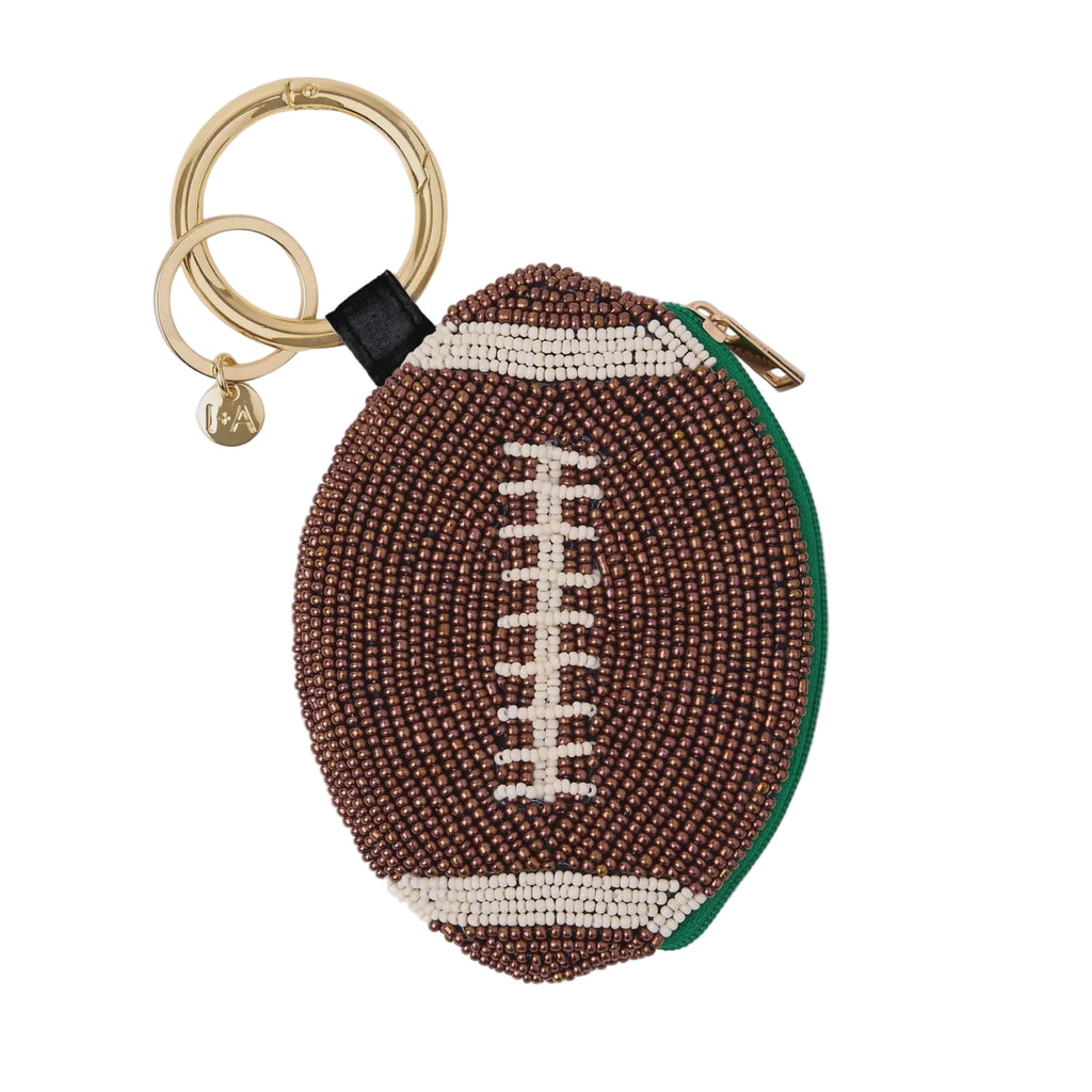 Football Beaded Coin Purse