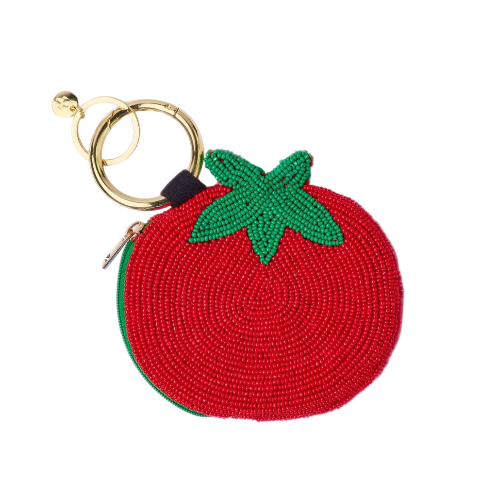 Tomato Beaded Coin Purse