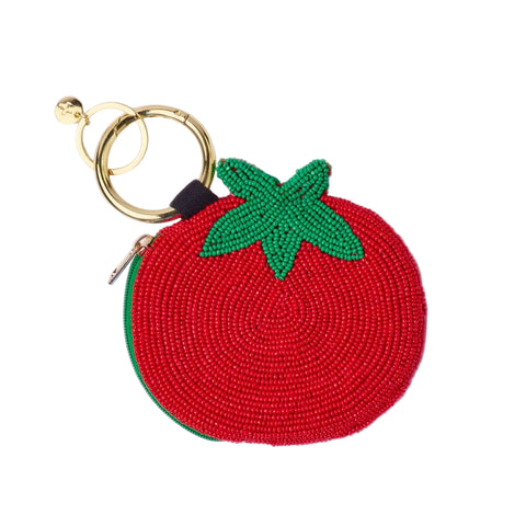 Tomato Beaded Coin Purse