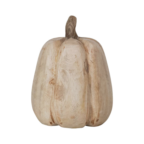 Carved Mango Wood Pumpkin (large)