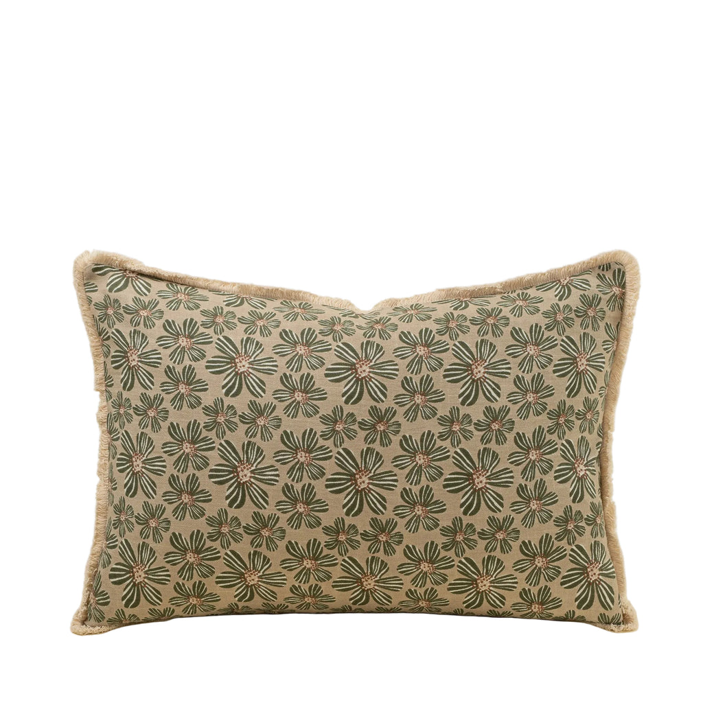 Green Daisy Pillow