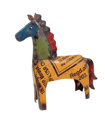 Multicolored Recycled Mini Horse