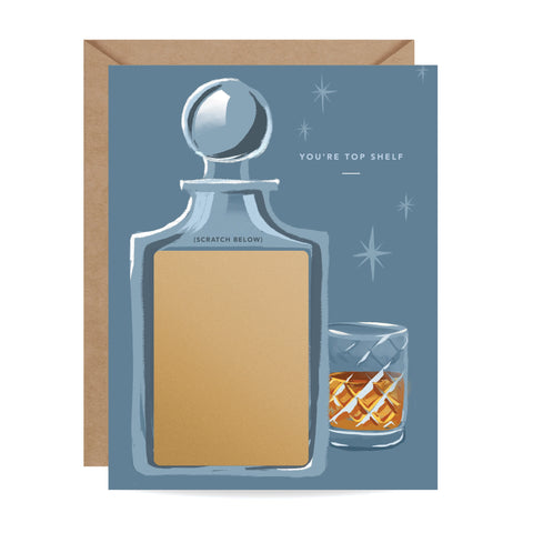 Whiskey Bourbon Birthday Scratch Off Card