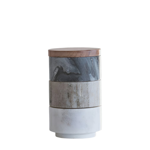 Stacking Marble Pinch Pots