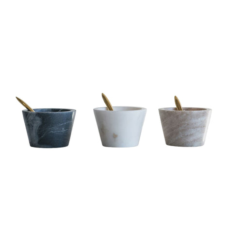 Marble Cellar w/Spoon (3 colors)