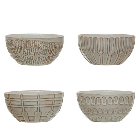 Debossed Stoneware Bowls (4 styles)