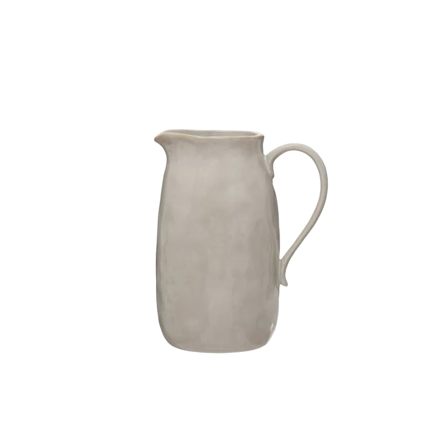 Small Glazed White Pitcher