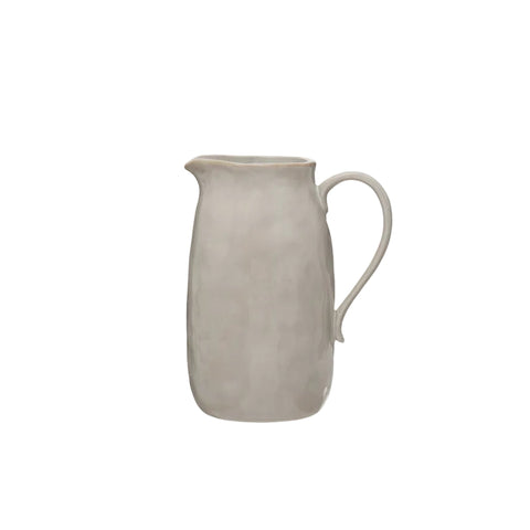Small Glazed White Pitcher