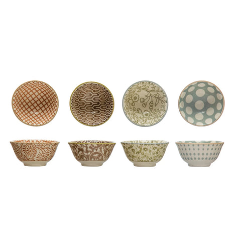 Stoneware Patterned Pinch Pots