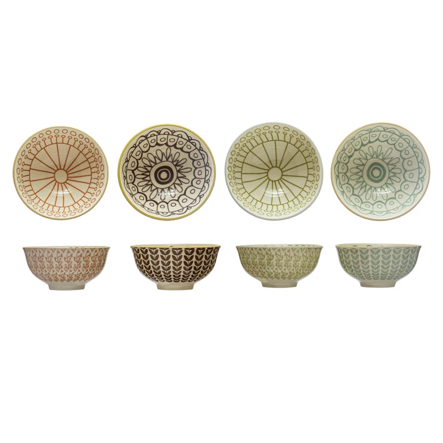 Stoneware Patterned Bowls