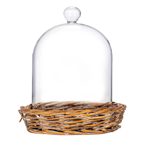 Cloche with Wicker Base