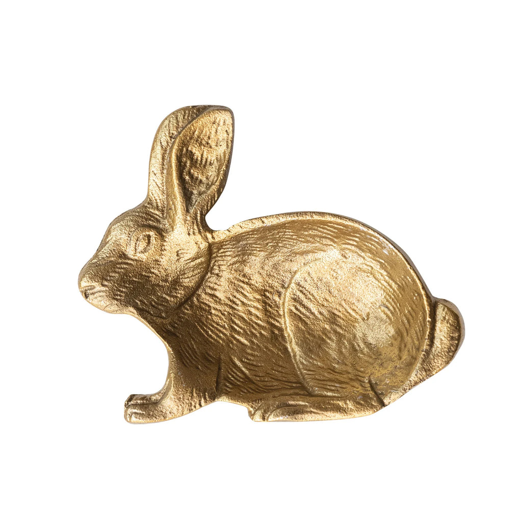 Cast Aluminum Golden Rabbit Dish