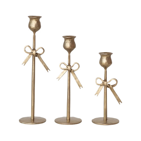 Golden Bow Candlesticks (3 sizes)