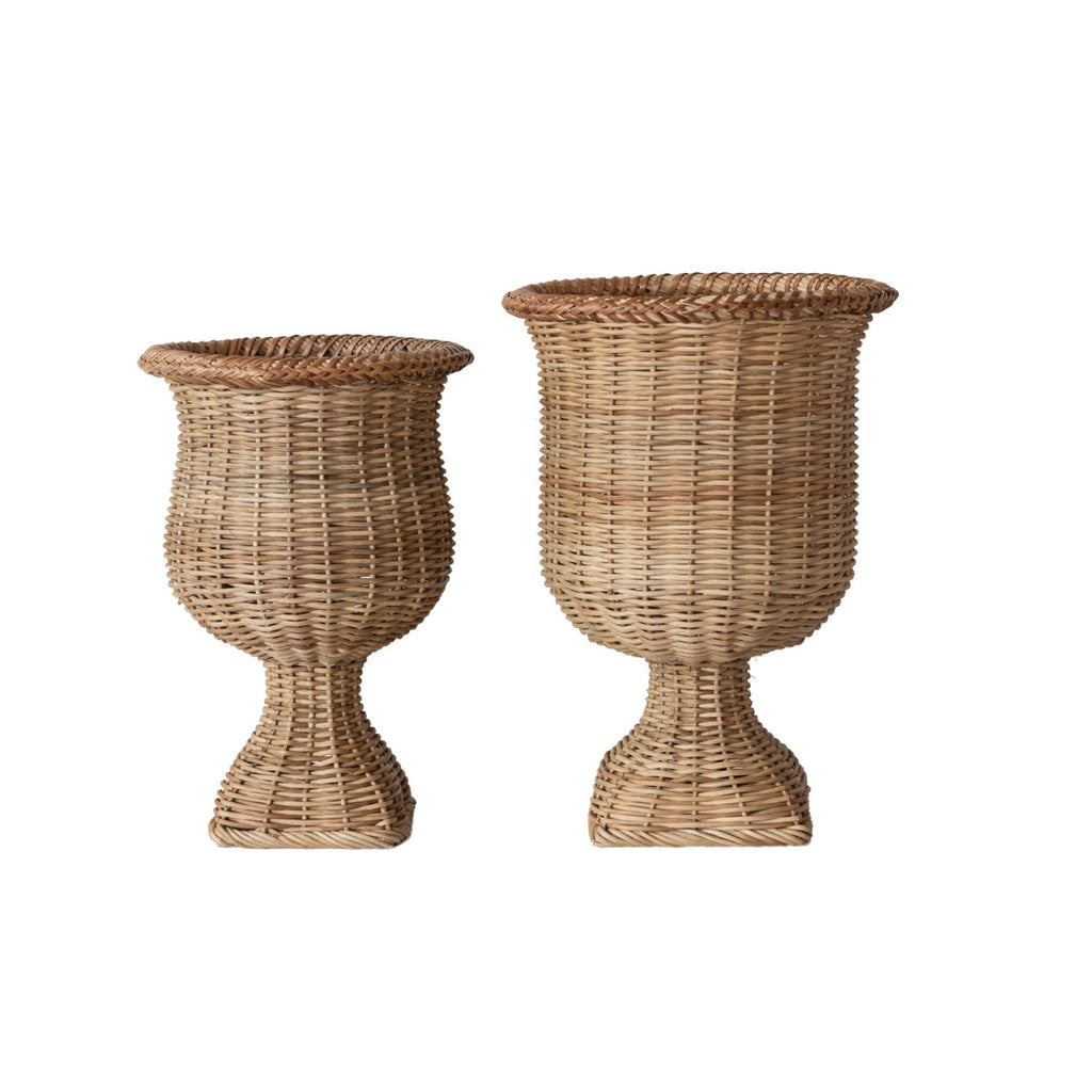 Large Rattan Urn