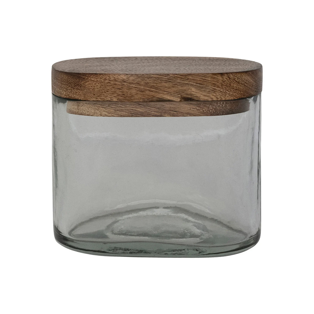 Small Glass Jar w/Mango Lid