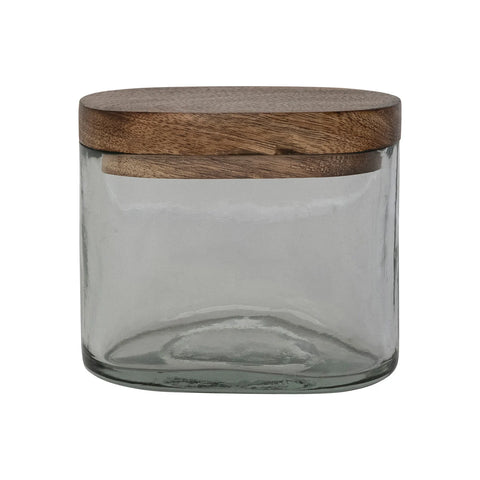 Small Glass Jar w/Mango Lid