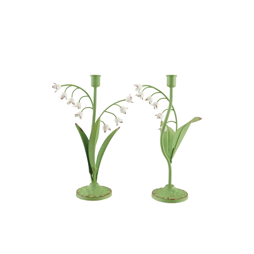 Lily of the Valley Metal Taper Holders