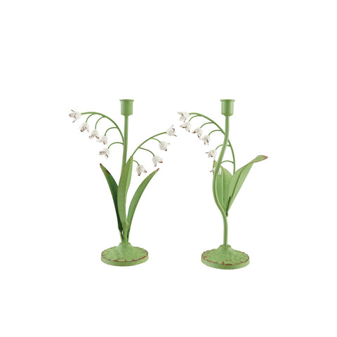 Lily of the Valley Metal Taper Holders