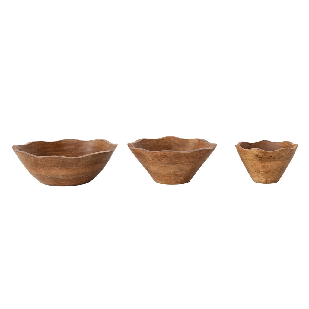 Scalloped Mango Wood Bowl (medium)