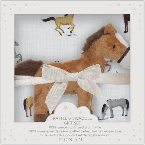 Chantilly Horse Blanket & Rattle Set