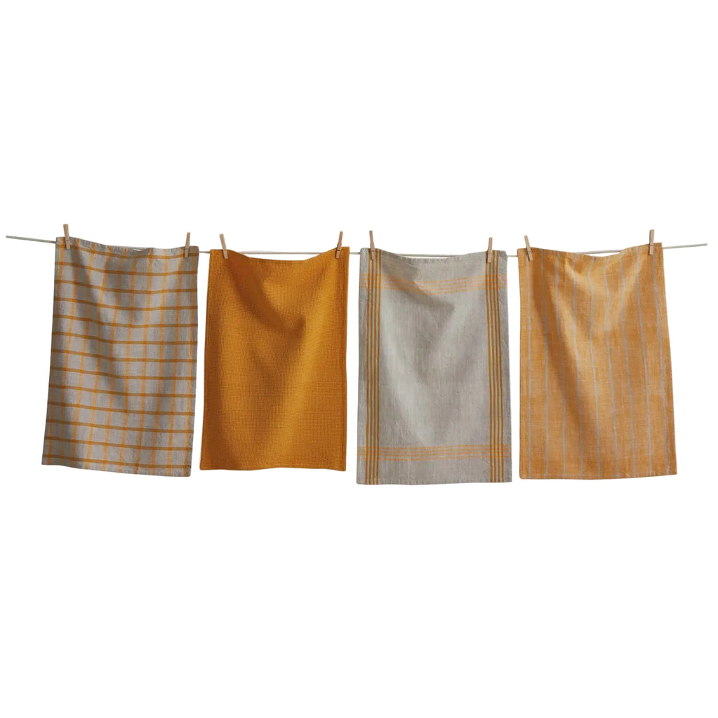 Ochre Woven Dish Towel Set of 4