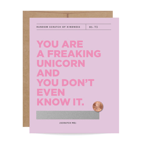 Freaking Unicorn Birthday Scratch Off Card