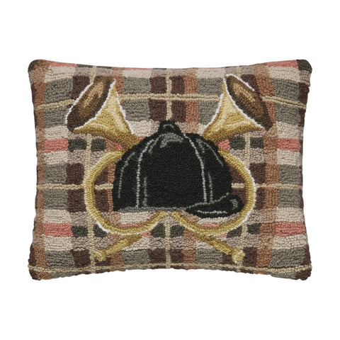 Hunt Cap Bugle Crest Pillow