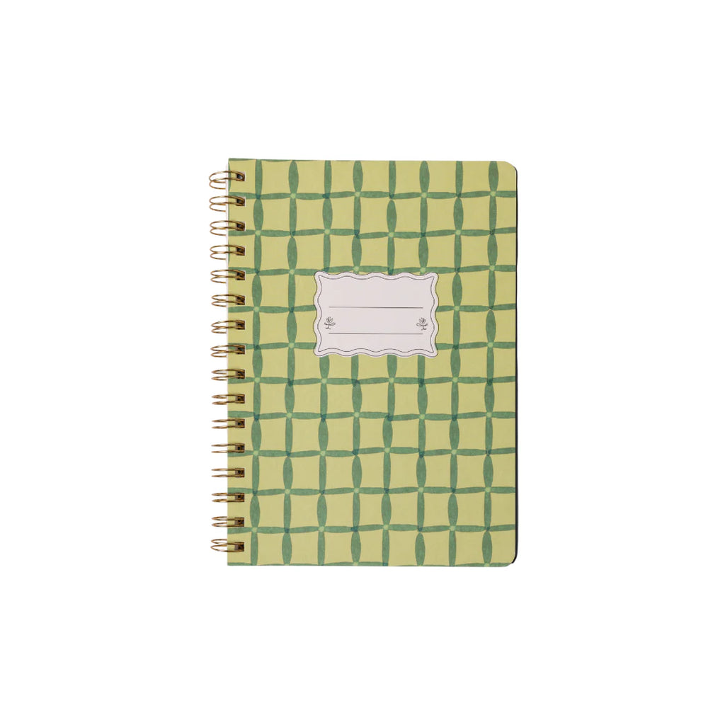 Green Lattice Small Twin Wire Notebook