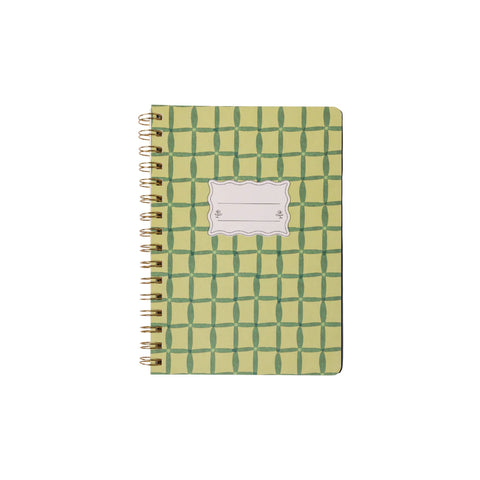 Green Lattice Small Twin Wire Notebook