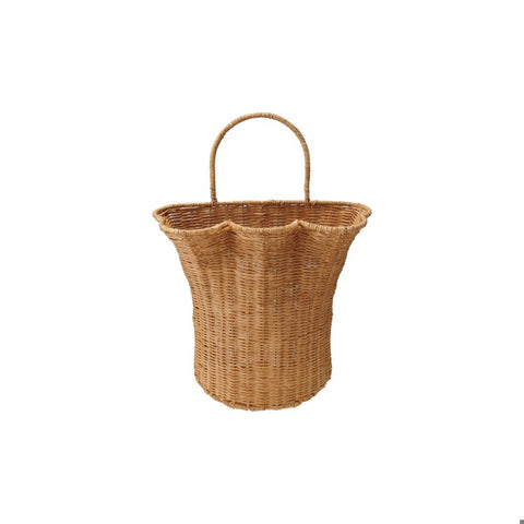 Rattan Scalloped Wall Basket