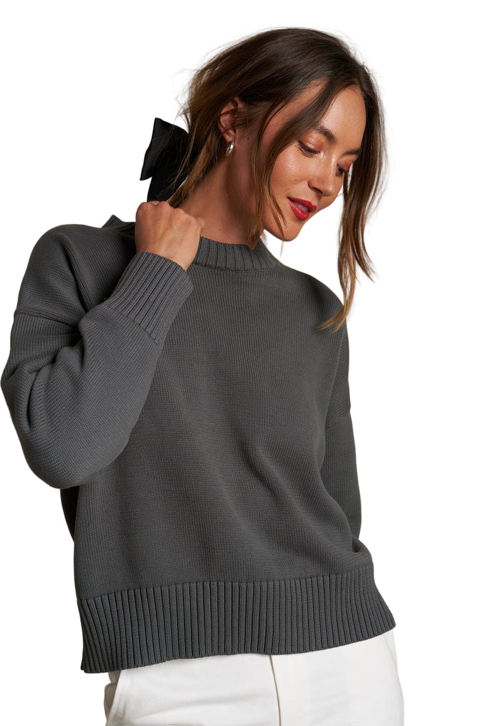 Janet Charcoal Cotton Sweater