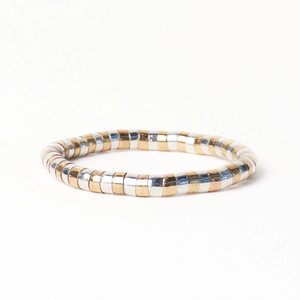 Lucille Brass & Silver Stretch Bracelet