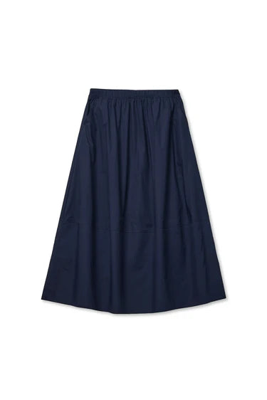 Minka Navy Poplin Skirt
