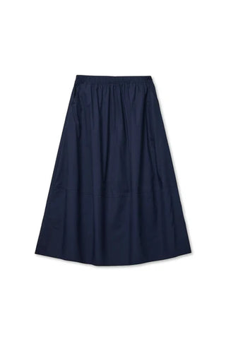 Minka Navy Poplin Skirt