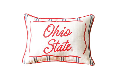 Ohio State Collegiate Stripes Pillow