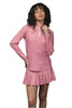 Ava 1/4 Zip Geranium Gingham