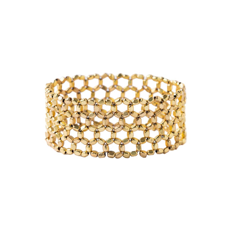 Winnie Small Bead Brass Stretch