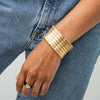 Winnie Wide Brass Stretch Bracelet