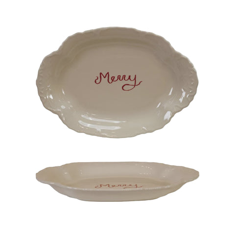 Embossed Merry Platter