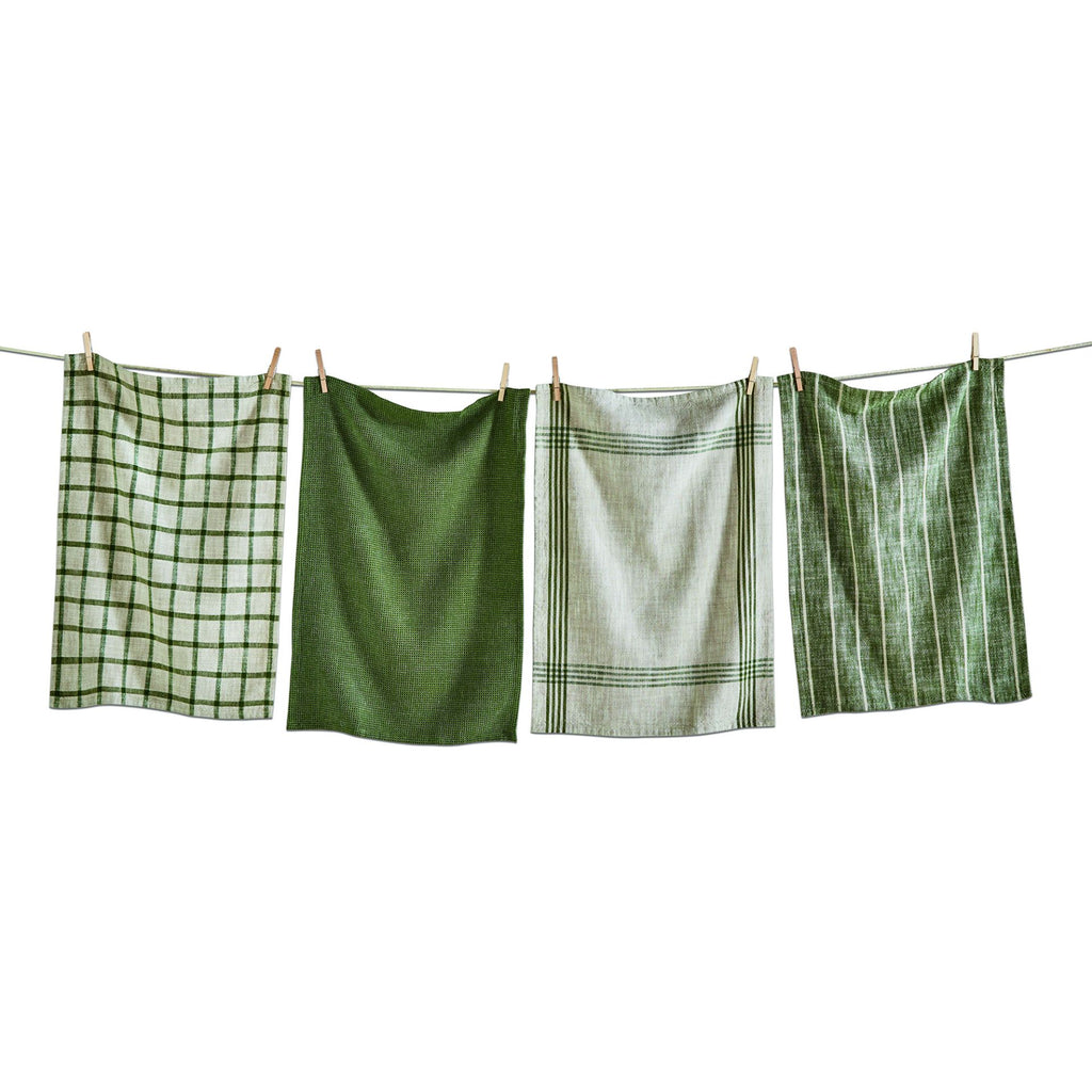 Olive Woven Dish Towel Set of 4