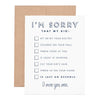 I'm sorry. . . Card (2 styles)