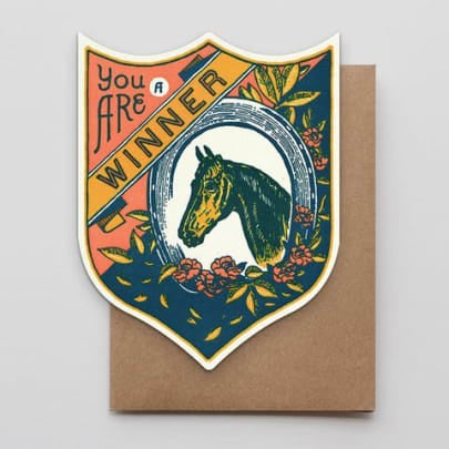 Winner Horse Badge Card